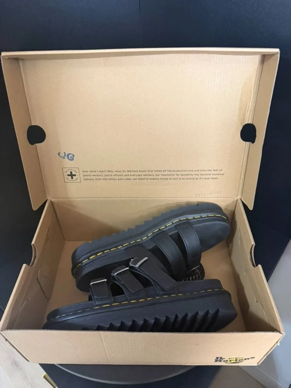 Dr. Martens Blaire Black Platform Sandals 3 Strap Buckle Women's Size 10